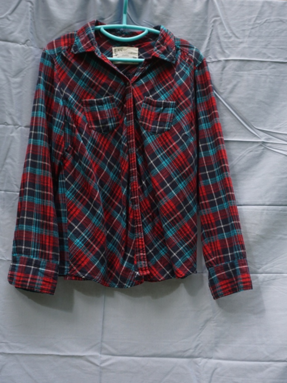NorthCrest Blue, Red & Black Long Sleeve Flannel